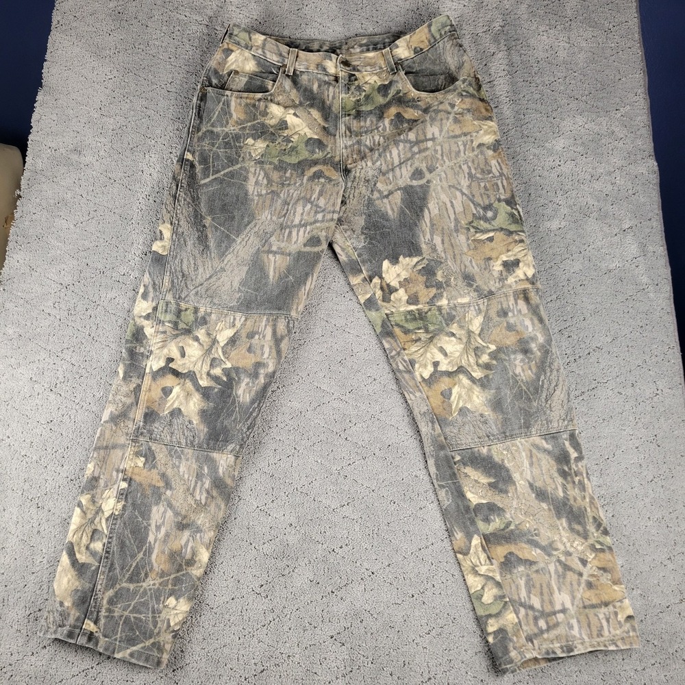 Wrangler Jeans Mens 38x34 Camo Double Knee Straight Leg Denim Hunting Outdoors